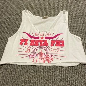 cropped pi beta phi tank top